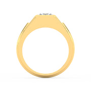 2Ct Princess Cut Moissanite Men’s Solitaire Ring 14K Yellow Gold Plated